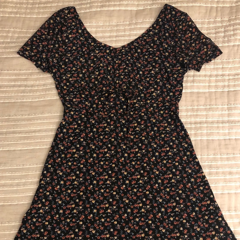 Dark floral mini dress